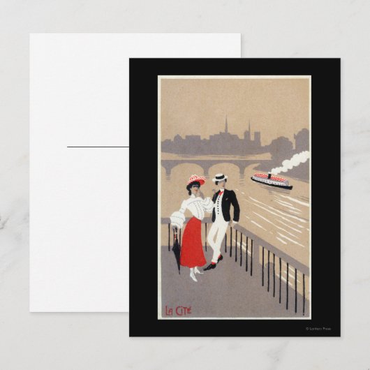 La Cite Art Deco Szene Postkarte (Vorne/Hinten)