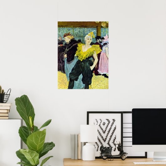 La Clownesse (Clown) Cha-U-Kao von Toulouse Lautre Poster (Heimbüro)