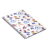 La Clusaz Frankreich Ski-Snowboard-Muster Notizblock (Rechte Seite)