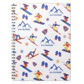 La Clusaz Frankreich Ski-Snowboard-Muster Notizblock (Vorderseite)