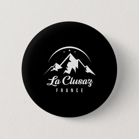 La Clusaz Frankreich Skigebiet Snowboarden So Button (Vorderseite)