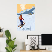 La Clusaz Skigebiet Reiseplakat Poster (Heimbüro)