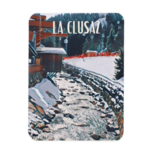 La Clusaz Skistation Magnet (Vertikal)