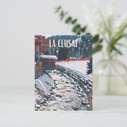 La Clusaz Skistation Postkarte (Stehend Vorderseite)