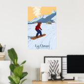 La Clusaz Snowboarden Reiseplakat Poster (Heimbüro)