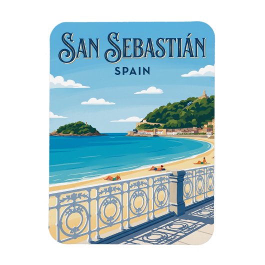 La Concha Strand Spanien Magnet (Vertikal)