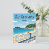 La Concha Strand Spanien Postkarte (Stehend Vorderseite)
