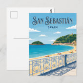La Concha Strand Spanien Postkarte (Vorne/Hinten)