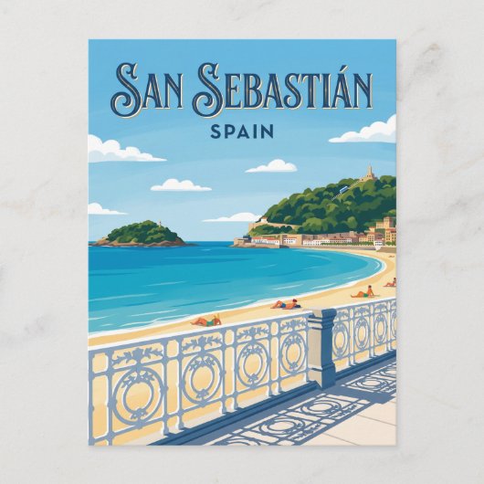 La Concha Strand Spanien Postkarte (Vorderseite)