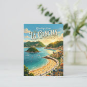 La Concha Strand Spanien Postkarte (Stehend Vorderseite)