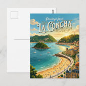 La Concha Strand Spanien Postkarte (Vorne/Hinten)