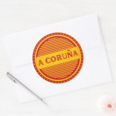 La Coruña City Pride Emblem – Spanische Identität Runder Aufkleber (Umschlag)