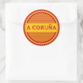 La Coruña City Pride Emblem – Spanische Identität Runder Aufkleber (Tasche)