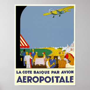 La Cote baskque Par Avion Poster