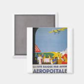 La Cote Basque Par Avion Magnet (Vorderseite/Rückseite)