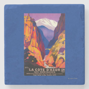 La Cote D'Azur Vintage PosterEuropa 2 Steinuntersetzer