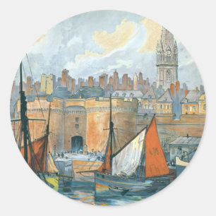 La Côte d'Émeraude Runder Aufkleber