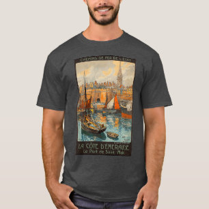 La Cote dx27Emeraude Hafen von Saint Malo Vintage T-Shirt