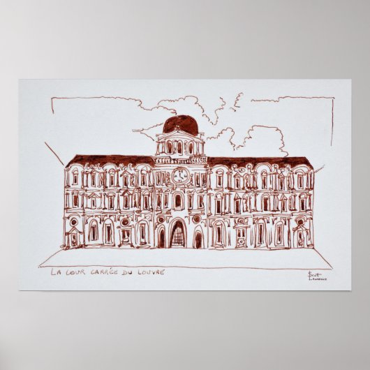 La Cour Carree Courtyard | Louvre, Paris, Frankrei Poster (Vorne)