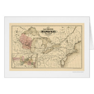 La Crosse u. Milwaukee-Eisenbahn-Karte 1855