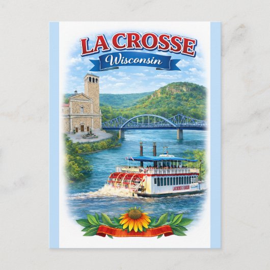 La Crosse, WI Landschaft Wisconsin Postkarte (Vorderseite)
