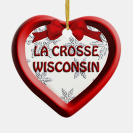 La Crosse Wisconsin Herz - Weihnachtsschmuck