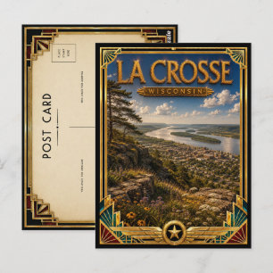 La Crosse Wisconsin Vintage Art Deco Golden Age Postkarte
