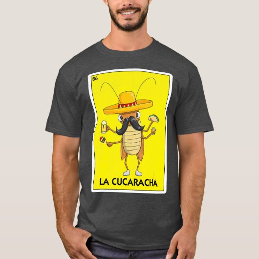 La Cucaracha Kakerlake mit mexikanischem Taco-Bier T-Shirt (Vorderseite)