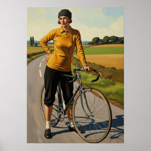 LA CYCLISTE (Die Radfahrerin) - Originale Art Deco Poster