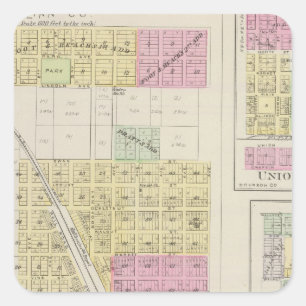 La Cygne, Uniontown, Hiattville, Fulton, Kansas Quadratischer Aufkleber