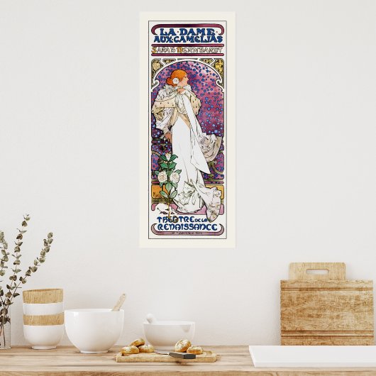 La Dame aux Camélias von Mucha Poster (Küche)