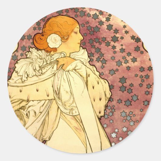 La Dame Bernhardt Runder Aufkleber (Vorderseite)