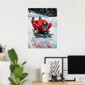 LA DESCENTE EN SKELETON (Skelettabfahrt) Poster (Heimbüro)