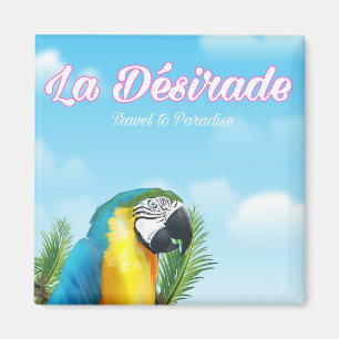 La Désirade Papageien Reiseplakat Magnet