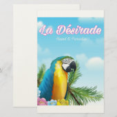 La Désirade Parrot Reiseplakat Briefpapier (Vorne/Hinten)
