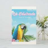 La Désirade Parrot Reiseplakat Briefpapier (Stehend Vorderseite)