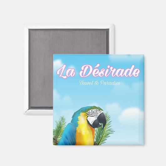 La Désirade Parrot Reiseplakat Magnet (Vorderseite/Rückseite)