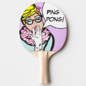 La-Di-Da Lady Pop Art Ping Pong Paddle Tischtennis Schläger (Vorderseite)