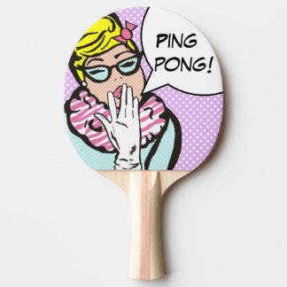La-Di-Da Lady Pop Art Ping Pong Paddle Tischtennis Schläger