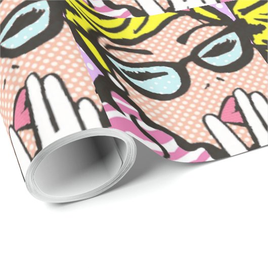 La-Di-DA Verpackungs-Papier Damen-Pop Art Geschenkpapier (Rolleneckpunkt)