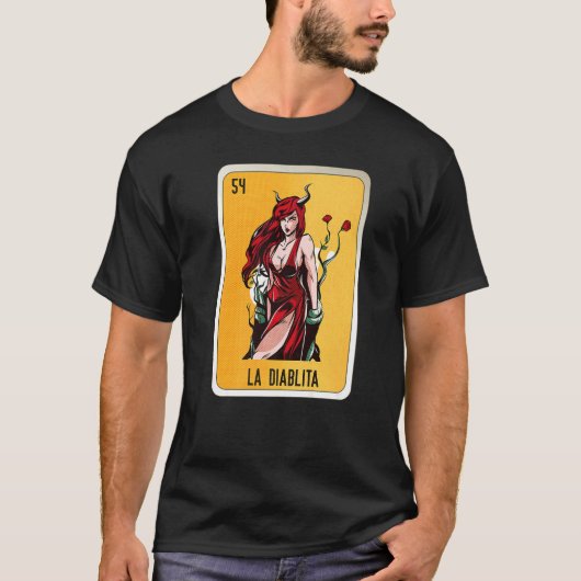 La Diablita Mexican Slang Lottery Bingo Cards   T-Shirt (Vorderseite)