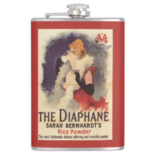 La Diaphane Frau pudert Gesicht Promo-Plakat Flachmann