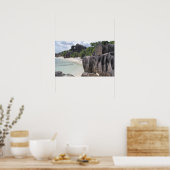 La Digue, Seychellen, Strand, Felsen Poster (Küche)