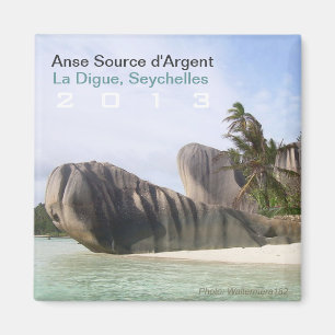 La Digue, Seychellen-Strand-Magnet-Änderungs-Jahr Magnet