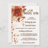 La Dolce Vita All-in-one Italienische Rote Hochzei Einladung (Vorderseite)