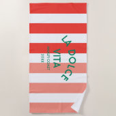 La Dolce Vita Amalfi Küste Cabana Streifen Strandtuch (Vorderseite)