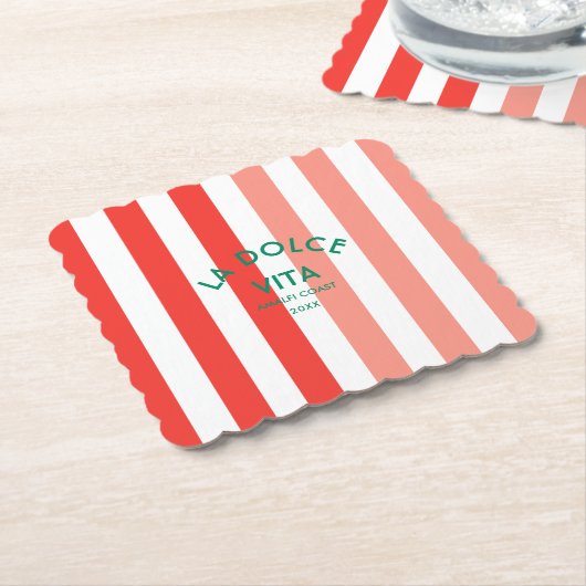 La Dolce Vita Amalfi Küste Cabana Streifen Untersetzer (angewinkelt)