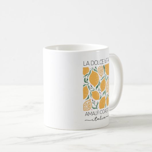 La Dolce Vita Amalfi Küste Italien Zitronen Kaffeetasse (VorderseiteRechts)