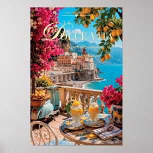 La Dolce Vita Amalfi-Küste Zitronensorbet Szenisch Poster