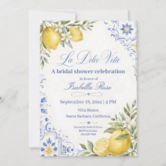 La Dolce Vita Aquarell-Limonen-Junggesellinnenabsc Einladung